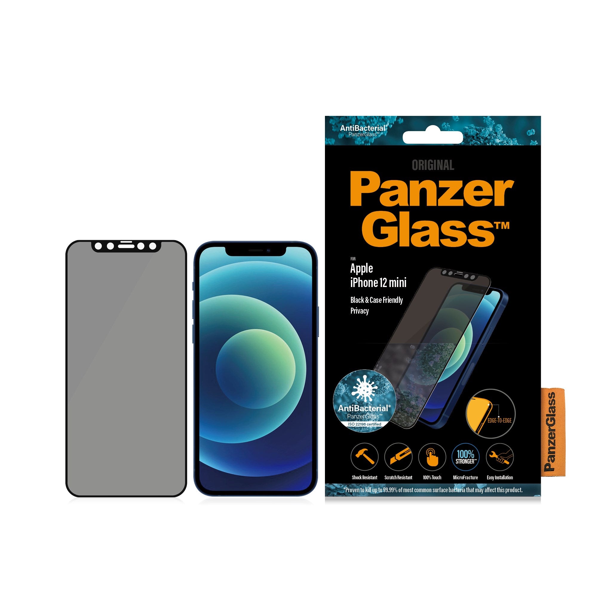 PanzerGlass® Privacy Screen Protector iPhone 12 Mini | Edge-to-Edge